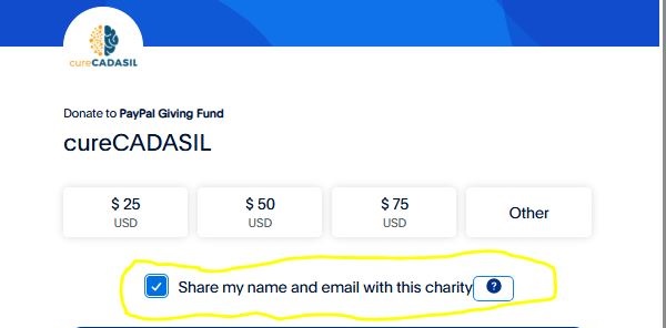 PayPal email sharing checkbox
